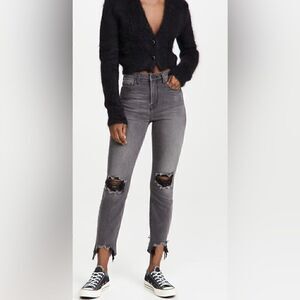 L'AGENCE High Line Skinny Jeans Vintage Grey Destruct size 27